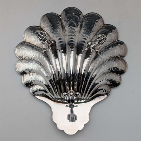 1978 British vintage sterling silver shell-shaped footed dish 124g David Hollander&Son