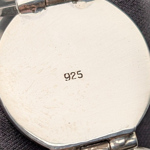 Vintage sterling silver expandable photo pendant with thick sterling silver necklace, 47g