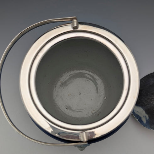 Antique British Wedgwood Biscuit Barrel Jasperware Royal Blue