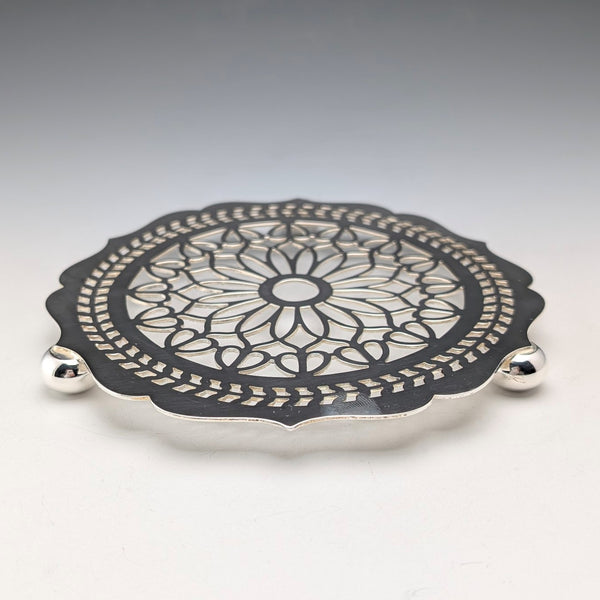 Vintage British silver plate trivet, Trivet, Man Co