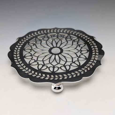 復古英國銀盤三腳架,Trivet,Man Co