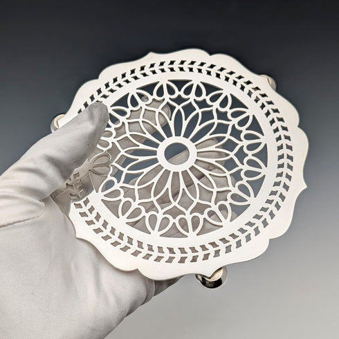 復古英國銀盤三腳架,Trivet,Man Co