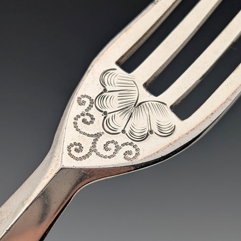 1922年 英国アンティーク 純銀ハンドル カトラリー4ペア Harrison Brothers&Howson トレイ入り