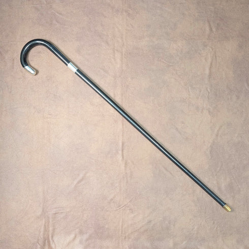 1920 年英國古董黑軸彎柄純銀裝飾手杖 84 厘米