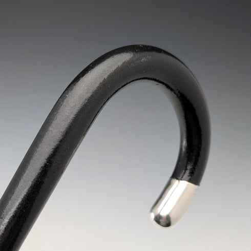 1920 年英國古董黑軸彎柄純銀裝飾手杖 84 厘米