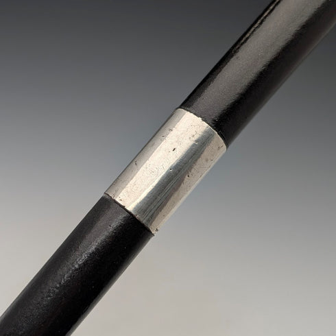 1920 年英國古董黑軸彎柄純銀裝飾手杖 84 厘米