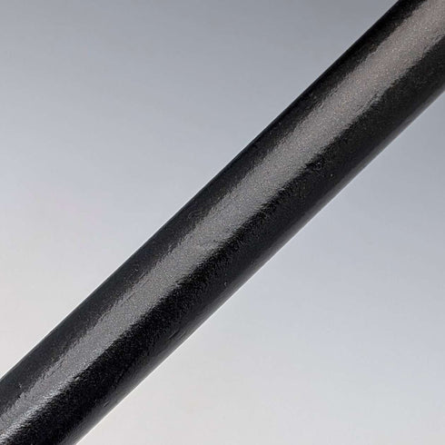 1920 British antique black shaft curved handle pure silver decorated walking stick 84cm