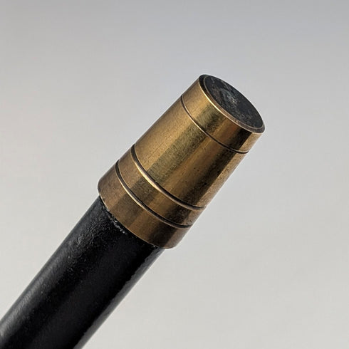 1920 年英國古董黑軸彎柄純銀裝飾手杖 84 厘米