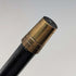 1920 British antique black shaft curved handle pure silver decorated walking stick 84cm
