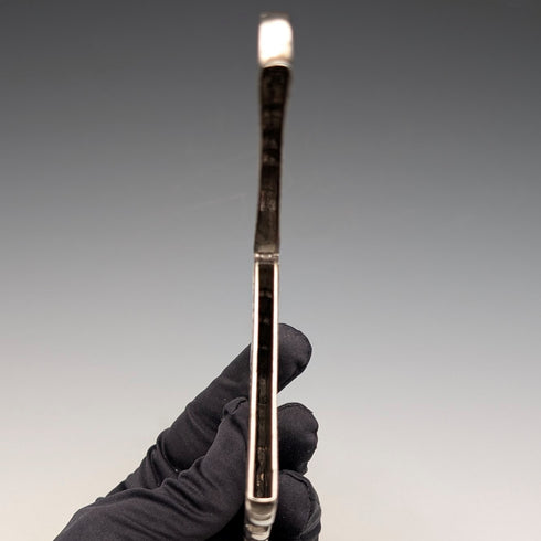 1863 British antique floral engraved sterling silver card case, 57g, Hillard & Thomason