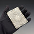 1863 British antique floral engraved sterling silver card case, 57g, Hillard & Thomason