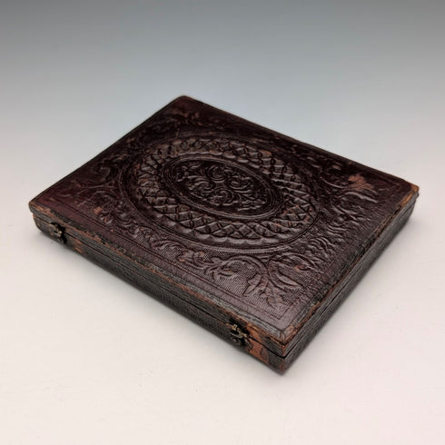 1901 年英國古董花卉雕刻純銀卡片盒,75 克,盒裝,Lines,Bunn & Mason