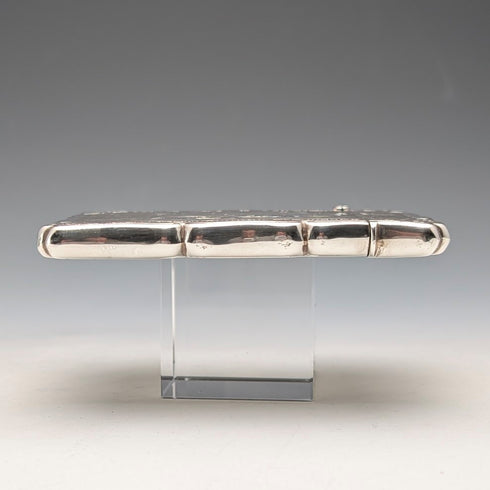 1901 年英國古董花卉雕刻純銀卡片盒,75 克,盒裝,Lines,Bunn & Mason