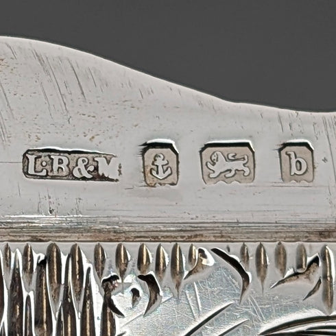 1901 年英國古董花卉雕刻純銀卡片盒,75 克,盒裝,Lines,Bunn & Mason