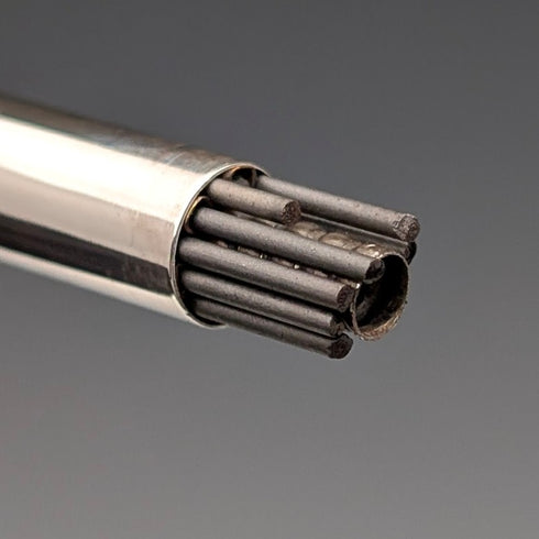 1975 British Yard O' Red Sterling Silver Push-Pull Pencil in Case