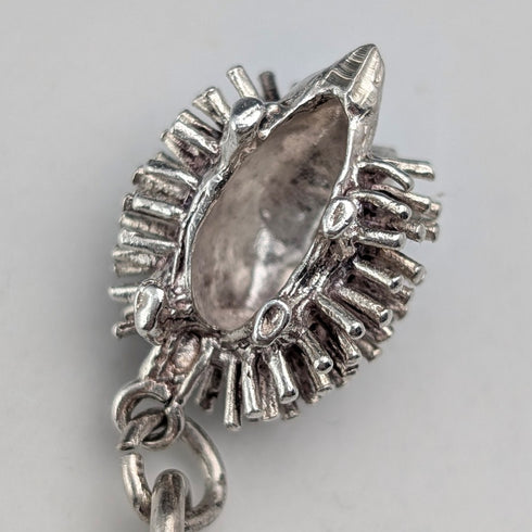 1912 British antique sterling silver Albert chain 50g hedgehog fob