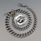 Circa 1900 British antique sterling silver Albert chain 51g horse medal fob