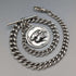 Circa 1900 British antique sterling silver Albert chain 51g horse medal fob