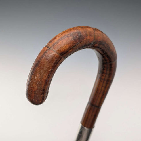 1934 年英國復古棕褐色軸彎柄純銀裝飾手杖 83 厘米