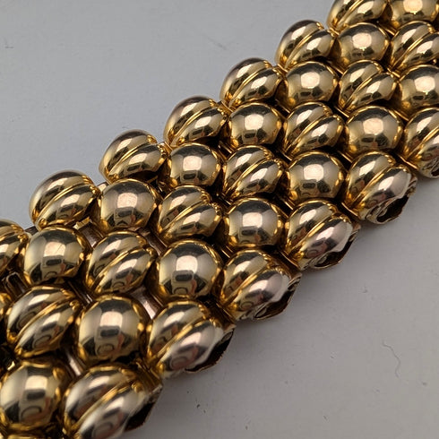 Swiss Vintage Gold Plated Panther Link Bracelet MGBM