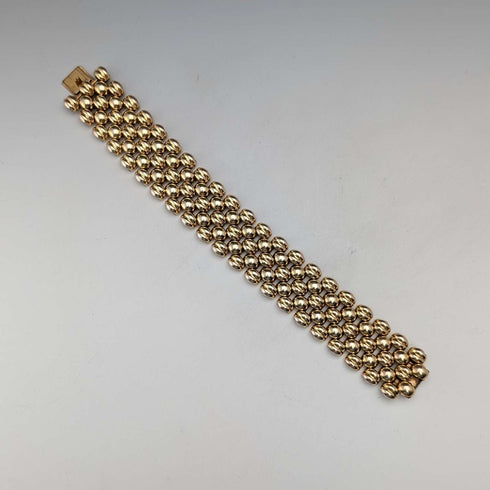 Swiss Vintage Gold Plated Panther Link Bracelet MGBM