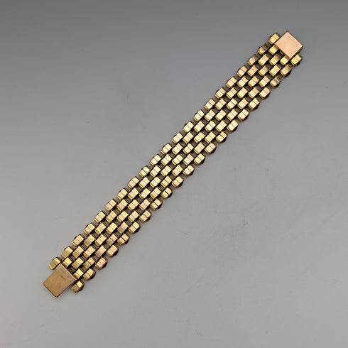 Swiss Vintage Gold Plated Panther Link Bracelet MGBM