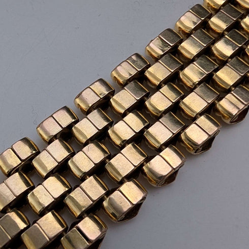 Swiss Vintage Gold Plated Panther Link Bracelet MGBM