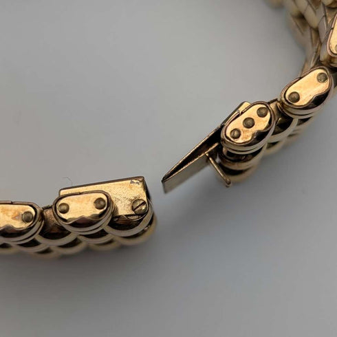 Swiss Vintage Gold Plated Panther Link Bracelet MGBM