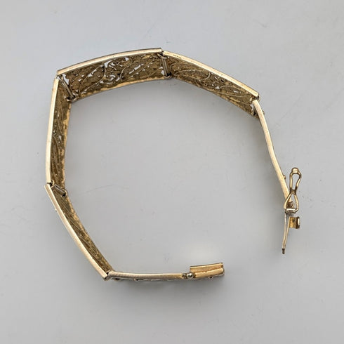 ヴィンテージ 835シルバー ゴールドメッキ フィリグリーブレスレット