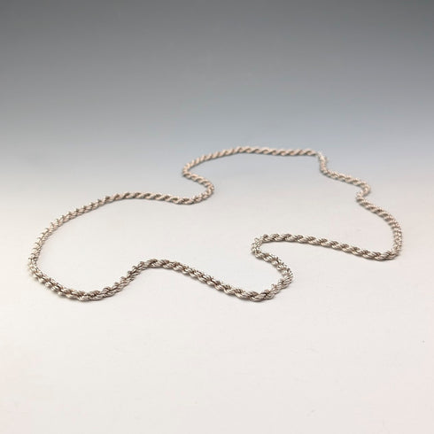 British vintage sterling silver twisted chain necklace 15g
