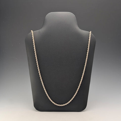 British vintage sterling silver twisted chain necklace 15g