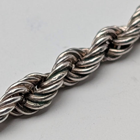 British vintage sterling silver twisted chain necklace 15g