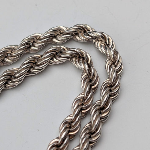 British vintage sterling silver twisted chain necklace 15g