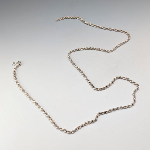 British vintage sterling silver twisted chain necklace 15g