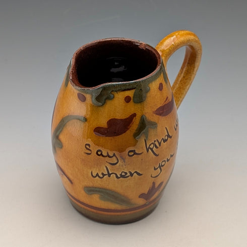 Antique British Mottoware Jug, Brown