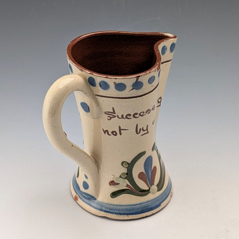 Antique British Mottoware Jug, Beige