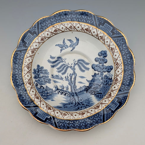 英国ヴィンテージ ブルーウィローパターン カップ&ソーサー Booths