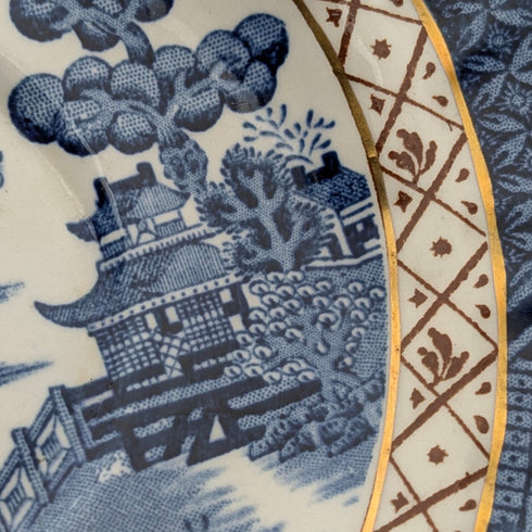 英国ヴィンテージ ブルーウィローパターン カップ&ソーサー Booths