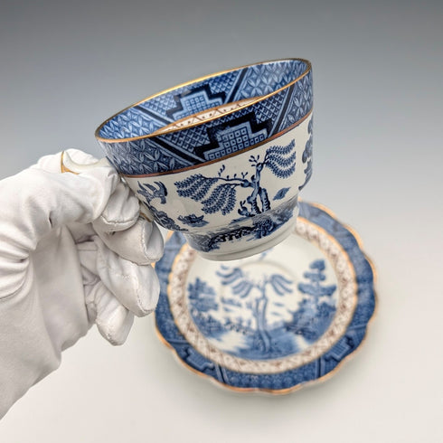 英国ヴィンテージ ブルーウィローパターン カップ&ソーサー Booths