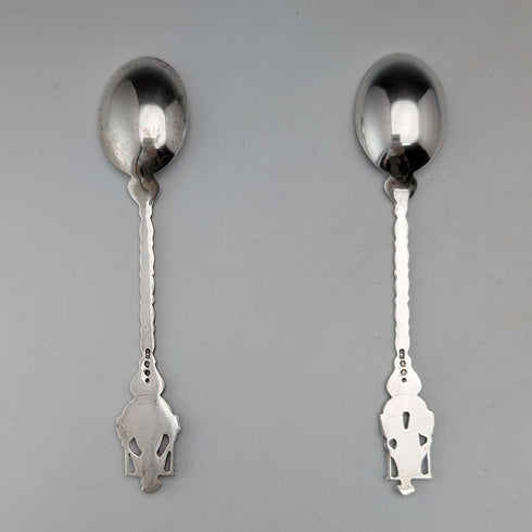 1967 Dutch Vintage Continental Silver Teaspoon Pair, Total 22g