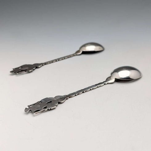 1967 Dutch Vintage Continental Silver Teaspoon Pair, Total 22g