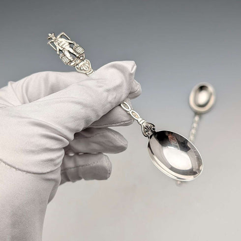 1967 Dutch Vintage Continental Silver Teaspoon Pair, Total 22g