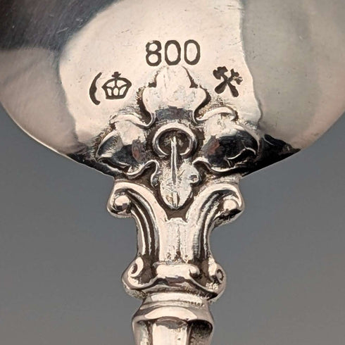 German antique 800 silver tea spoon set of 11, total 101g