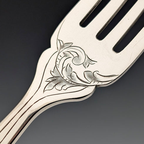 1909年 英国アンティーク 純銀製ハンドル フィッシュカトラリー4ペア Harrison Fisher