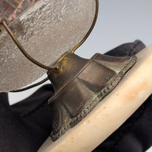 Antique Ormolu & Glass Pocket Watch Holder Accessory Tray