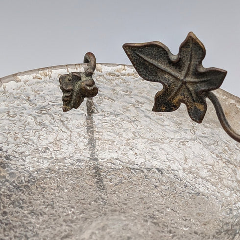 Antique Ormolu & Glass Pocket Watch Holder Accessory Tray