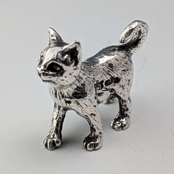 英国ヴィンテージ 純銀製 子猫ミニチュア フィギュリン 15g