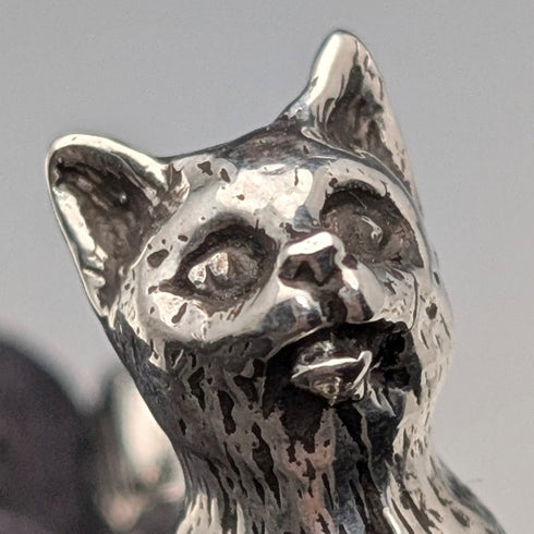 英国ヴィンテージ 純銀製 子猫ミニチュア フィギュリン 15g