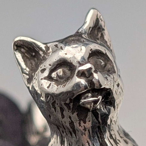 英国ヴィンテージ 純銀製 子猫ミニチュア フィギュリン 15g