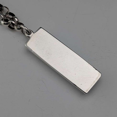 1977 British Britannia Silver Jubilee Ingot Pendant & Extra Thick Pure Silver Chain, 45.5g in total